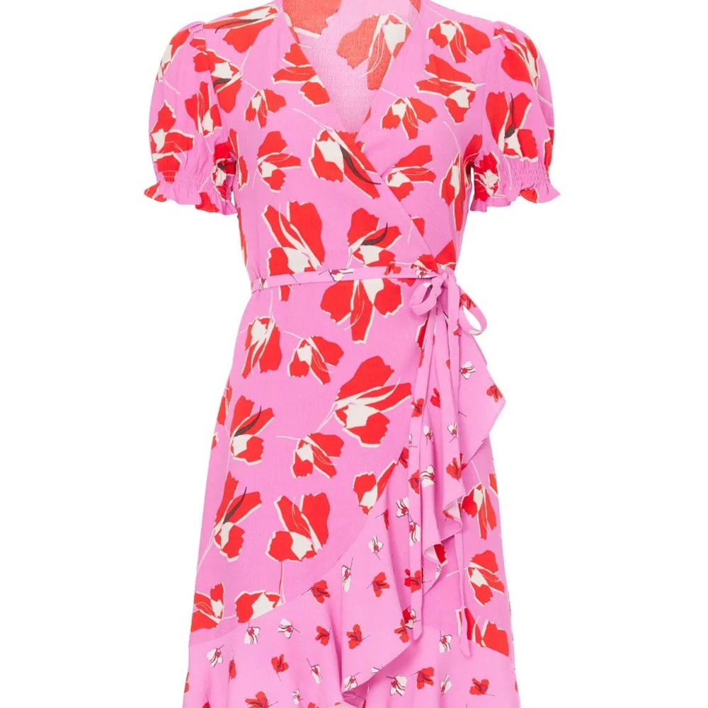 DVF Floral Pink Wrap Dress